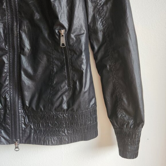 SzS Mackage Black Perla Packable Hooded Rain Jacket & Windbreaker - EUC - Picture 7 of 16